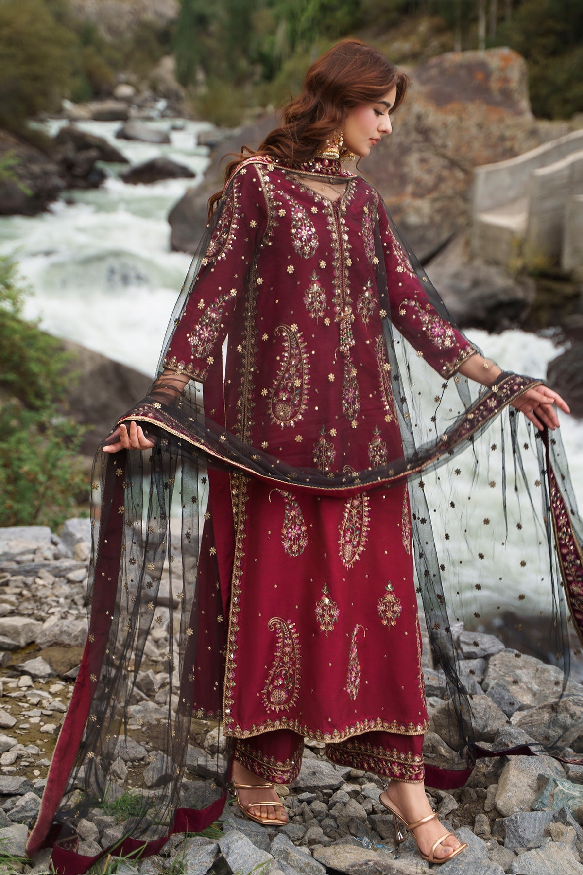 Charizma | Festive Pret | Embroidered Raw Silk CMA-6-448 - by Libasekhas UK - Registered Vendor of : Charizma - 100% Original Designer Dress