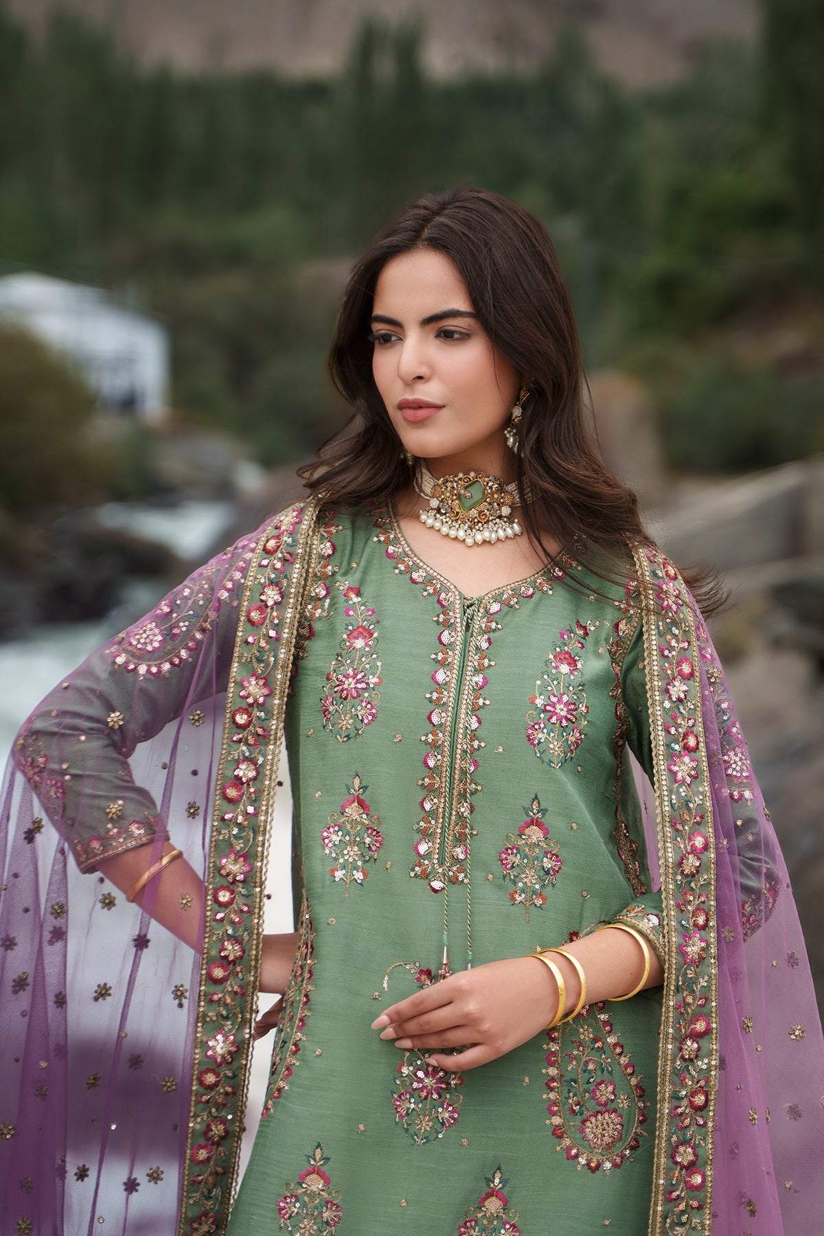 Charizma | Festive Pret | Embroidered Raw Silk CMA-6-446 - by Libasekhas UK - Registered Vendor of : Charizma - 100% Original Designer Dress