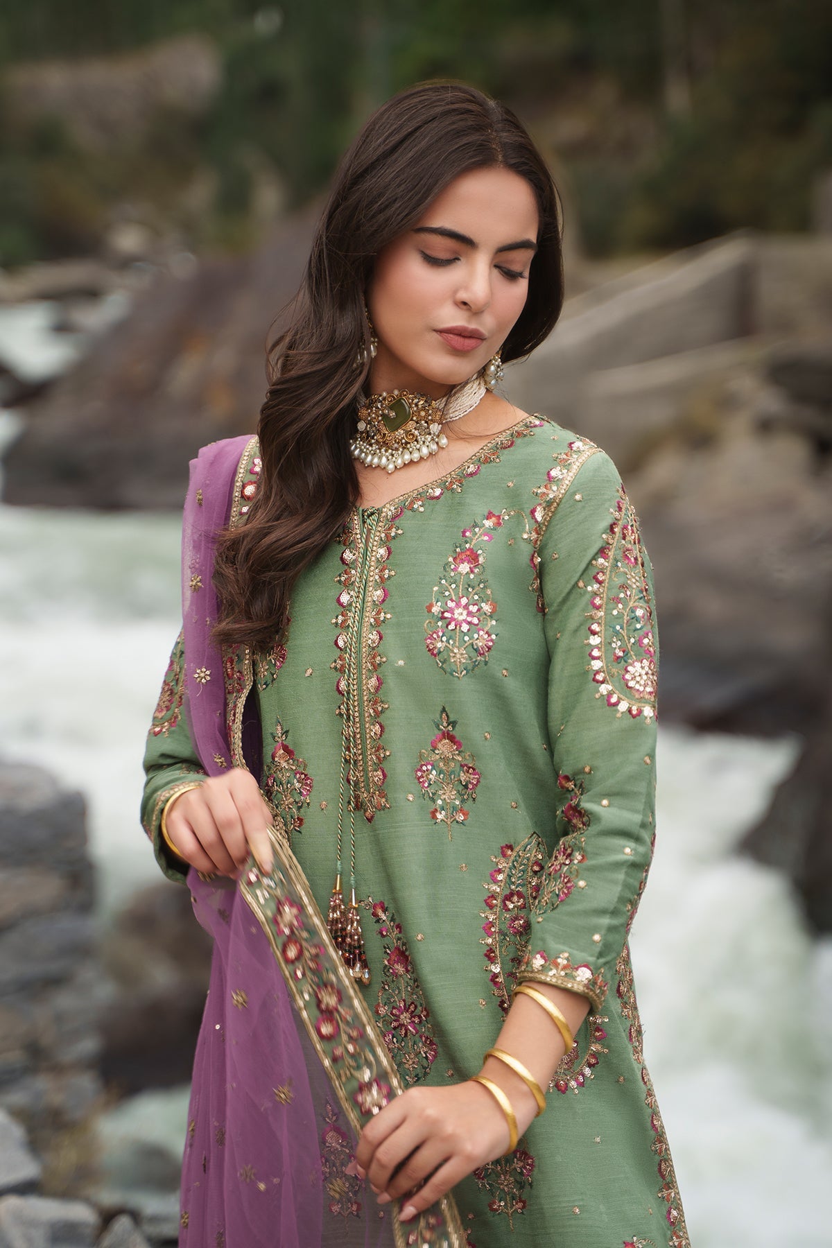 Charizma | Festive Pret | Embroidered Raw Silk CMA-6-446 - by Libasekhas UK - Registered Vendor of : Charizma - 100% Original Designer Dress