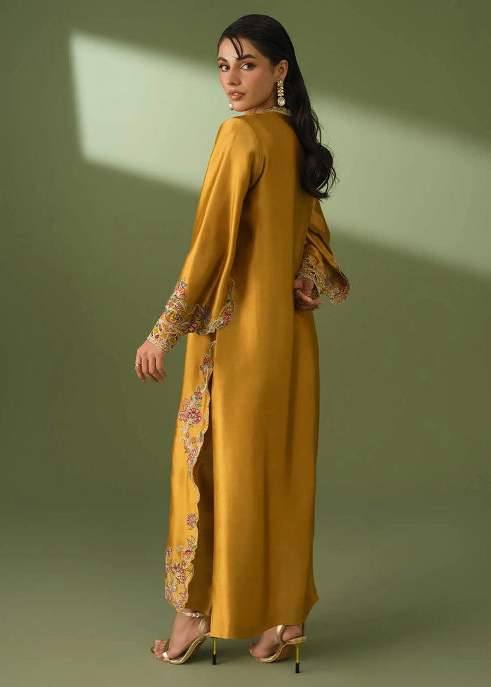 Jeem | Celestial Luxe Formals | MOSS MUSTARD - by Libasekhas UK - Registered Vendor of : Jeem - 100% Original Designer Dress