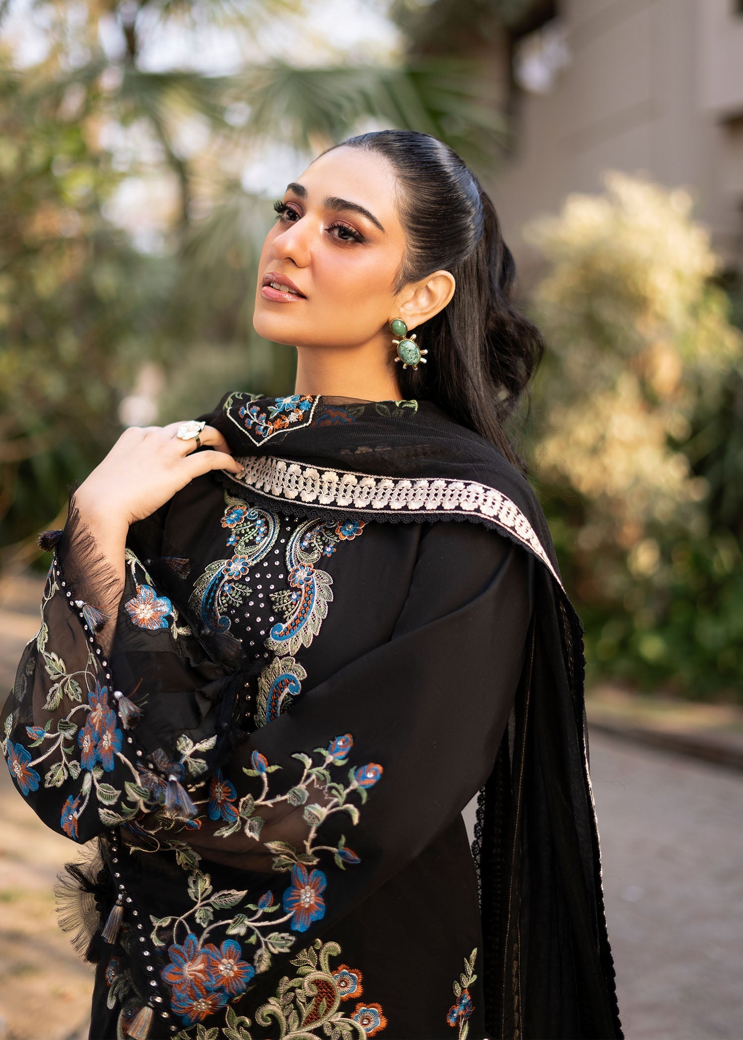 Fozia Khalid | Blossom Festive Lawn 25 | Black viola - by - Libasekhas UK - Registered Vendor of : Fozia Khalid - 100% Original Designer Dresss