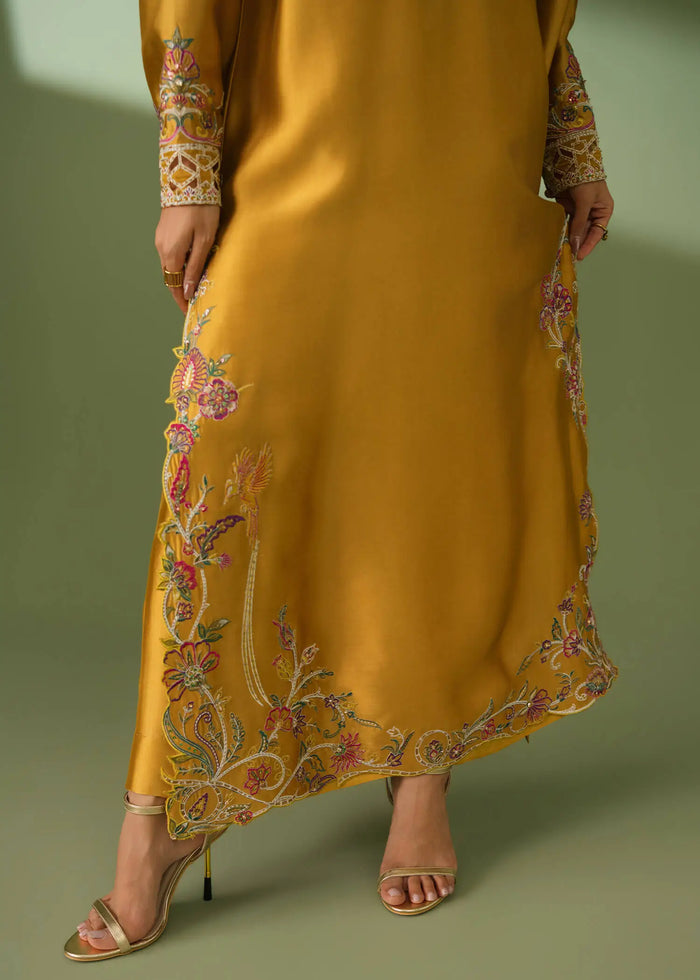 Jeem | Celestial Luxe Formals | MOSS MUSTARD - by Libasekhas UK - Registered Vendor of : Jeem - 100% Original Designer Dress