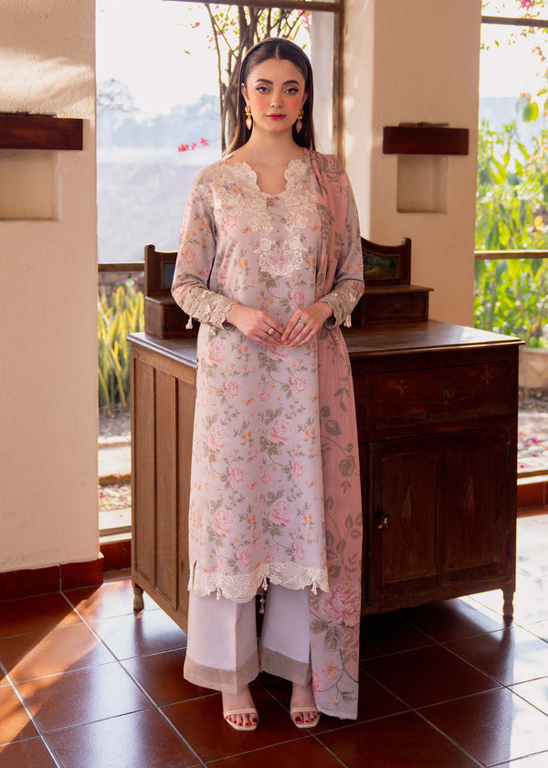 Myeesha | Lamhay Luxury Lawn 25 | Kanwal (Long Shirt) - by - Libasekhas UK - Registered Vendor of : Myeesha - 100% Original Designer Dresss