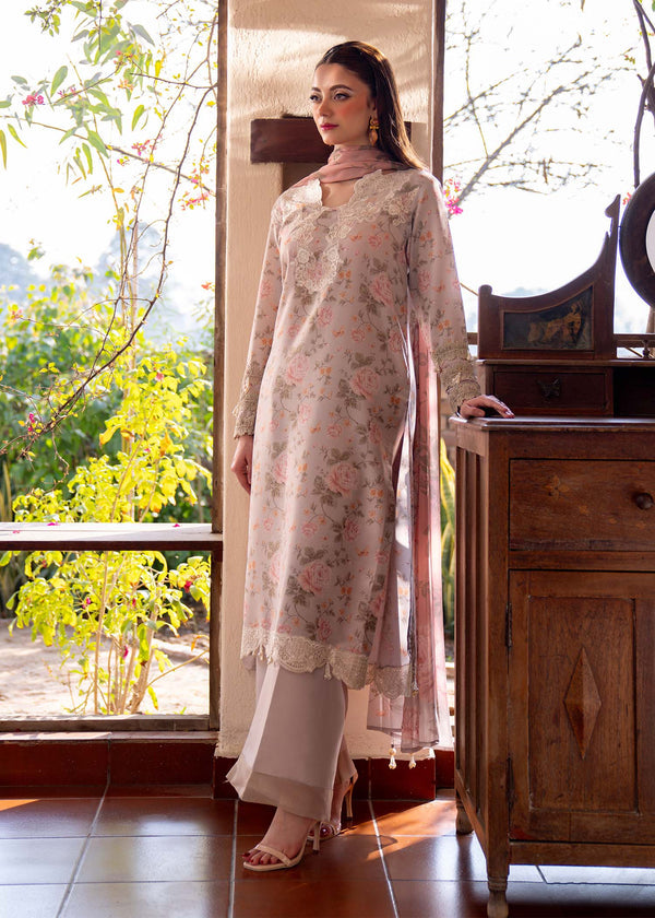 Myeesha | Lamhay Luxury Lawn 25 | Kanwal (Long Shirt) - by - Libasekhas UK - Registered Vendor of : Myeesha - 100% Original Designer Dresss