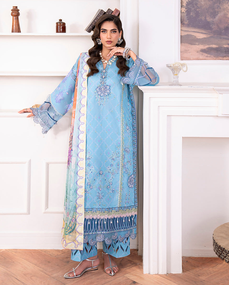 Roheenaz | Aezel Embroidered Cambric | Miren - by Libasekhas UK - Registered Vendor of : Roheenaz - 100% Original Designer Dress