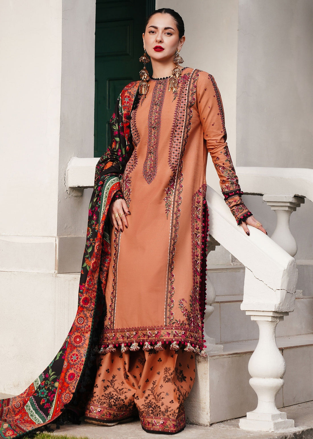 Hussain Rehar | Winter Shawl 24 | Sahira - by - Libasekhas UK - Registered Vendor of : Hussain Rehar - 100% Original Designer Dresss