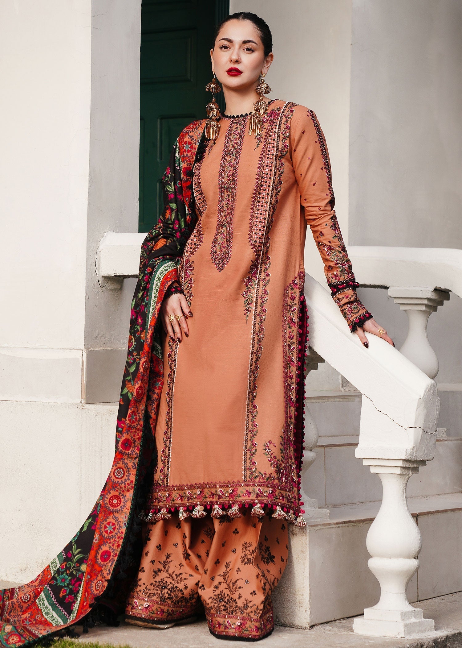Hussain Rehar | Winter Shawl 24 | Sahira - by - Libasekhas UK - Registered Vendor of : Hussain Rehar - 100% Original Designer Dresss