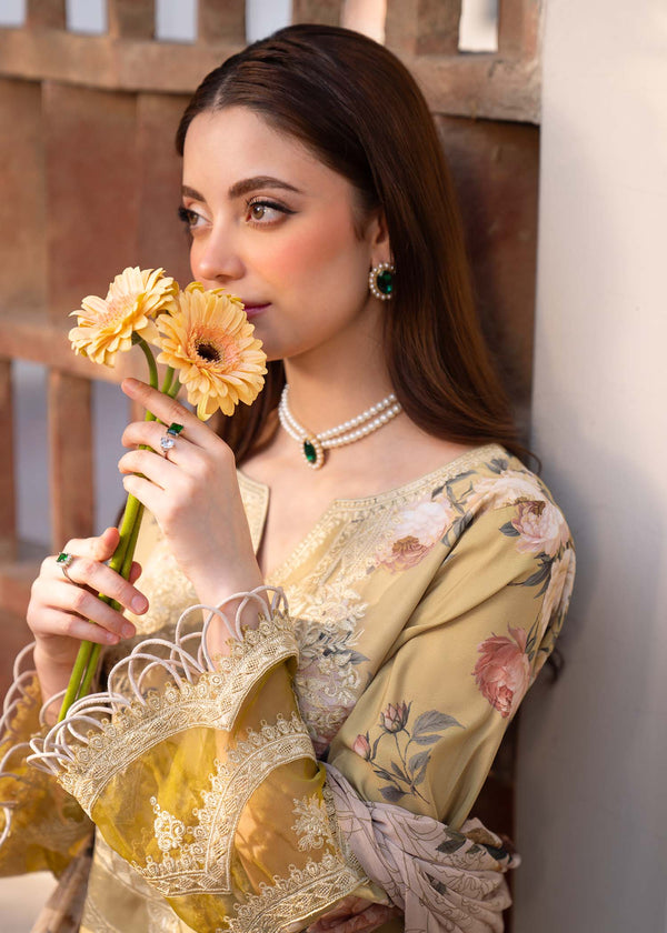 Myeesha | Lamhay Luxury Lawn 25 | Zarnish - by - Libasekhas UK - Registered Vendor of : Myeesha - 100% Original Designer Dresss