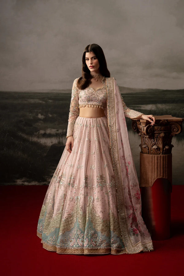 Afrozeh | AURE | Blush Pink Lehnga & Choli- Noblesse