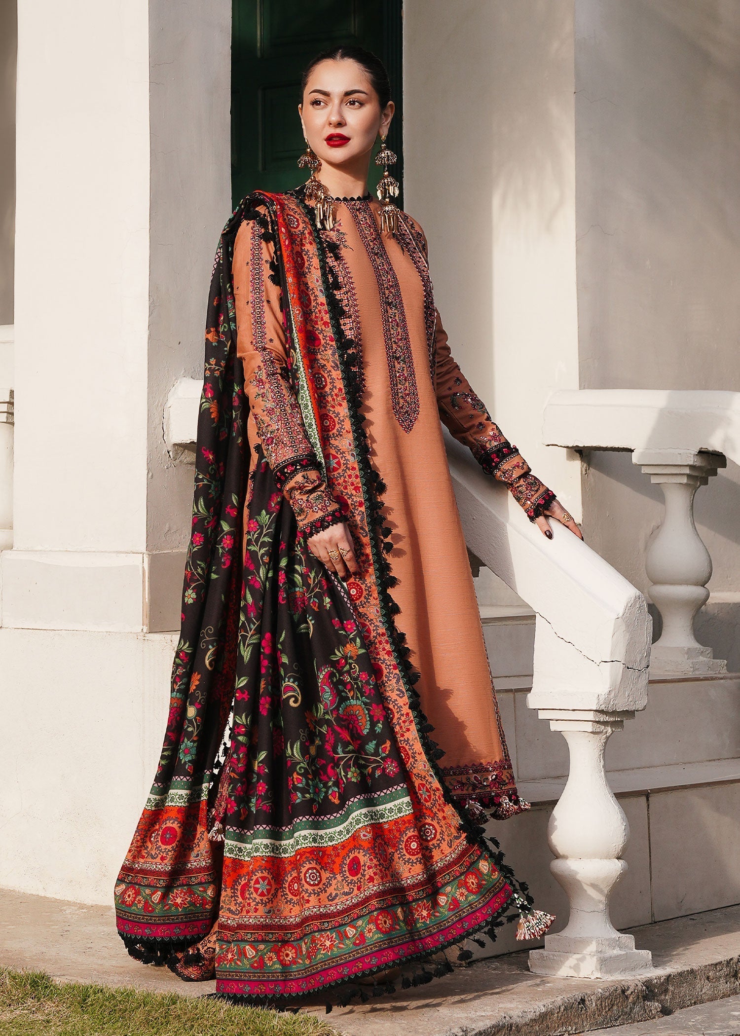 Hussain Rehar | Winter Shawl 24 | Sahira - by - Libasekhas UK - Registered Vendor of : Hussain Rehar - 100% Original Designer Dresss