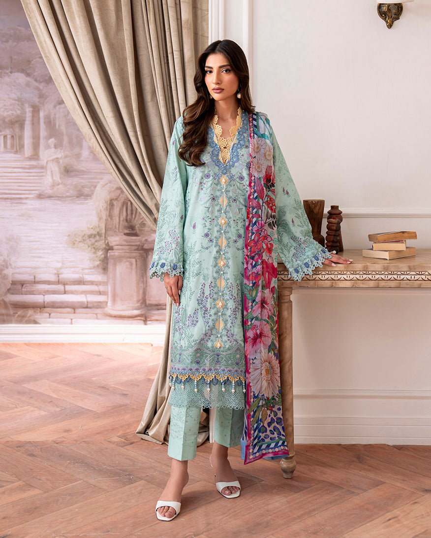 Roheenaz | Aezel Embroidered Cambric | Avira - by Libasekhas UK - Registered Vendor of : Roheenaz - 100% Original Designer Dress