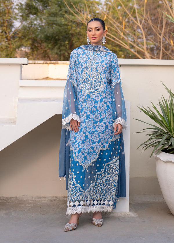 Myeesha | Lamhay Luxury Lawn 25 | Zarposh - by - Libasekhas UK - Registered Vendor of : Myeesha - 100% Original Designer Dresss