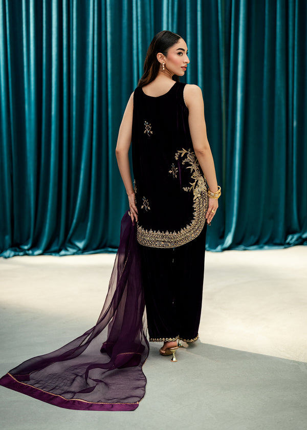 Umsha | Velvet Code | Plum Echo - by Libasekhas UK - Registered Vendor of : Umsha - 100% Original Designer Dress