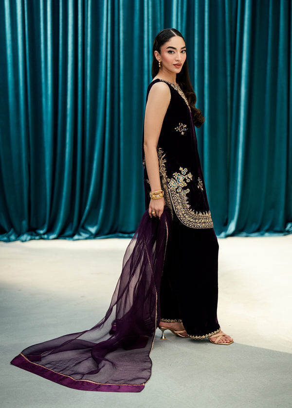 Umsha | Velvet Code | Plum Echo - by Libasekhas UK - Registered Vendor of : Umsha - 100% Original Designer Dress