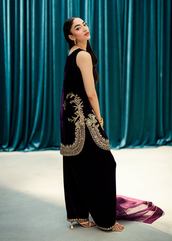 Umsha | Velvet Code | Plum Echo - by Libasekhas UK - Registered Vendor of : Umsha - 100% Original Designer Dress