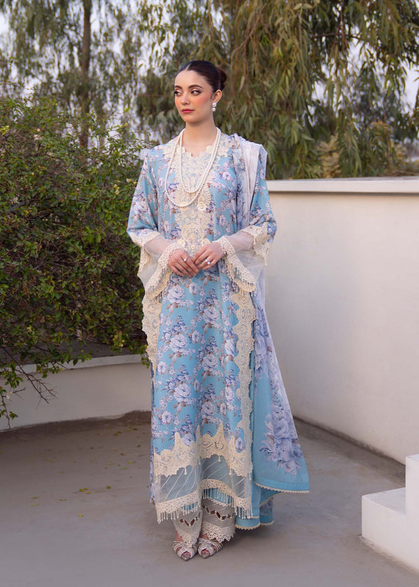 Myeesha | Lamhay Luxury Lawn 25 | Shabnam - by - Libasekhas UK - Registered Vendor of : Myeesha - 100% Original Designer Dresss