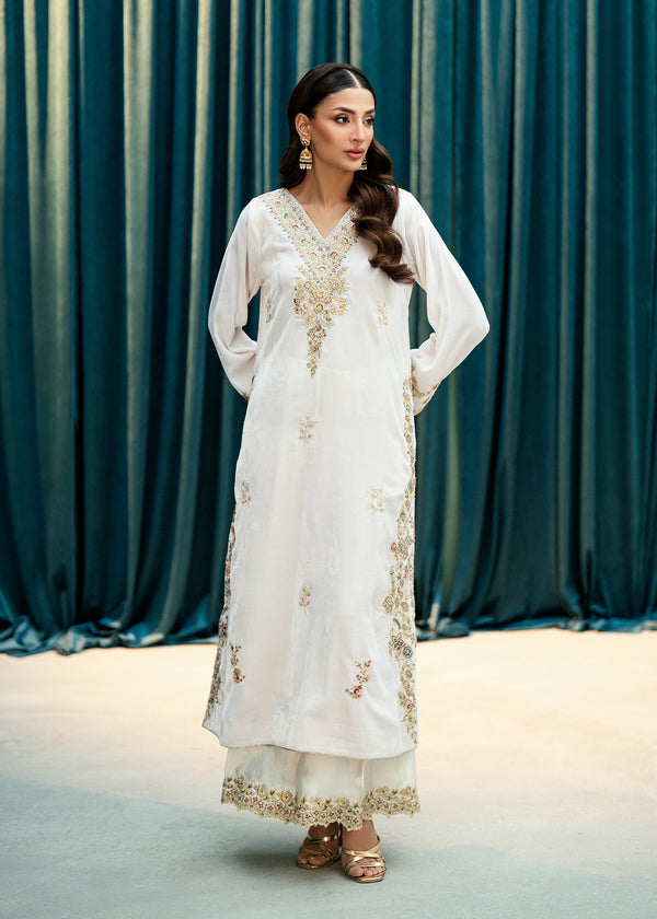 Umsha | Velvet Code | Imperial Ivory - by Libasekhas UK - Registered Vendor of : Umsha - 100% Original Designer Dress