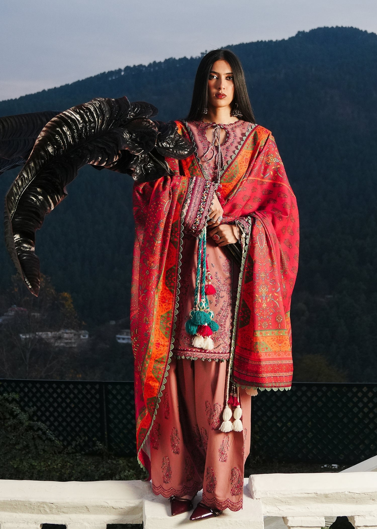 Hussain Rehar | Winter Shawl 24 | Mehr - by - Libasekhas UK - Registered Vendor of : Hussain Rehar - 100% Original Designer Dresss