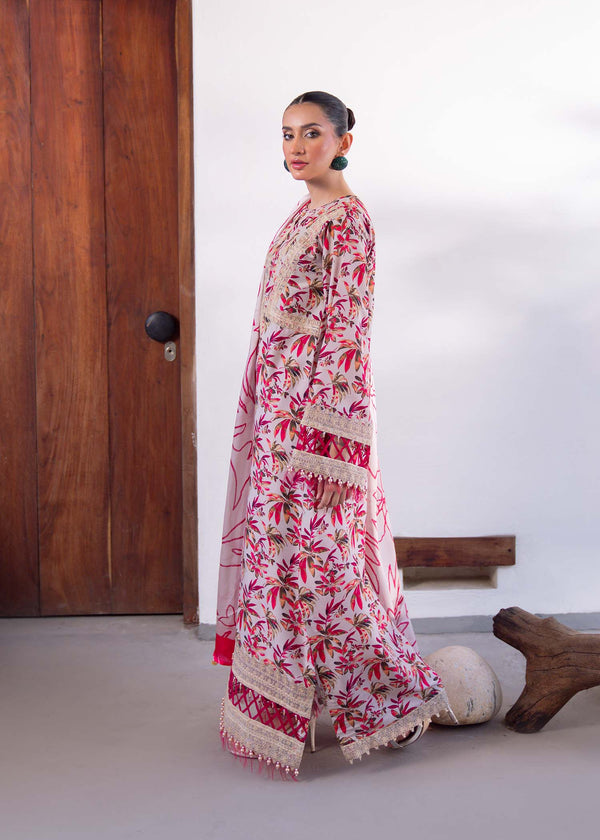 Myeesha | Lamhay Luxury Lawn 25 | Gulab - by - Libasekhas UK - Registered Vendor of : Myeesha - 100% Original Designer Dresss