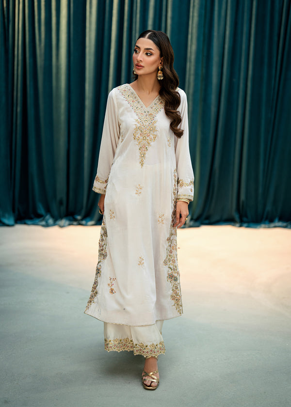 Umsha | Velvet Code | Imperial Ivory - by Libasekhas UK - Registered Vendor of : Umsha - 100% Original Designer Dress
