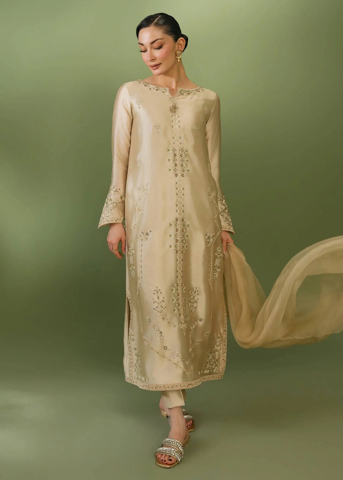 Jeem | Celestial Luxe Formals |BEIGE - by Libasekhas UK - Registered Vendor of : Jeem - 100% Original Designer Dress