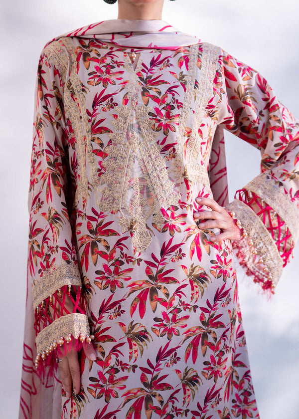 Myeesha | Lamhay Luxury Lawn 25 | Gulab - by - Libasekhas UK - Registered Vendor of : Myeesha - 100% Original Designer Dresss