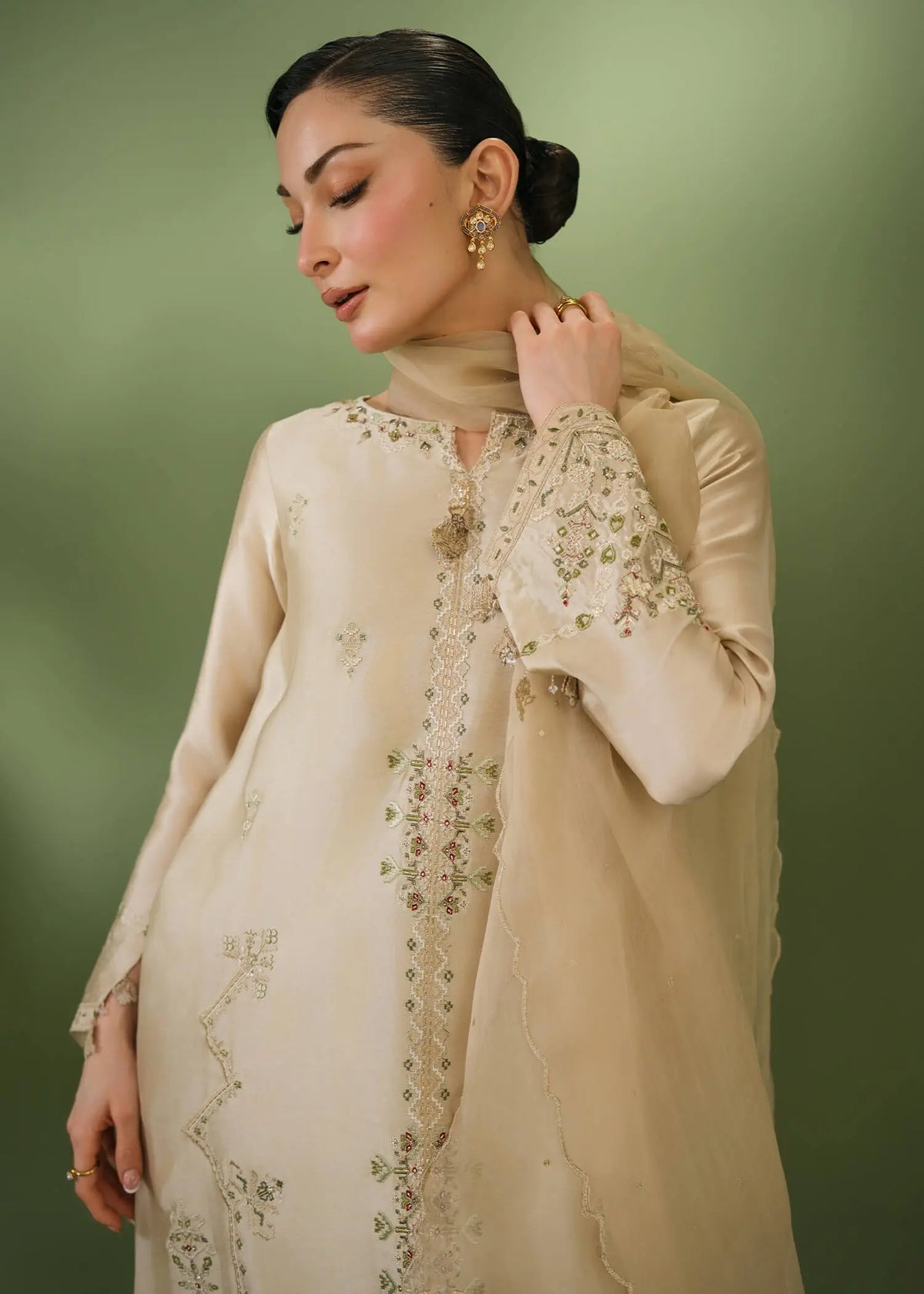 Jeem | Celestial Luxe Formals |BEIGE - by Libasekhas UK - Registered Vendor of : Jeem - 100% Original Designer Dress