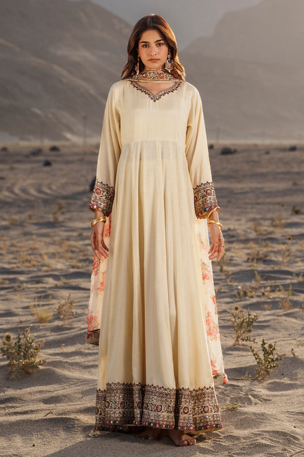 Charizma | Festive Pret | 3 Pcs Stitched Raw Silk Pishwas CMA-6-430-OFF WHITE - by Libasekhas UK - Registered Vendor of : Charizma - 100% Original Designer Dress