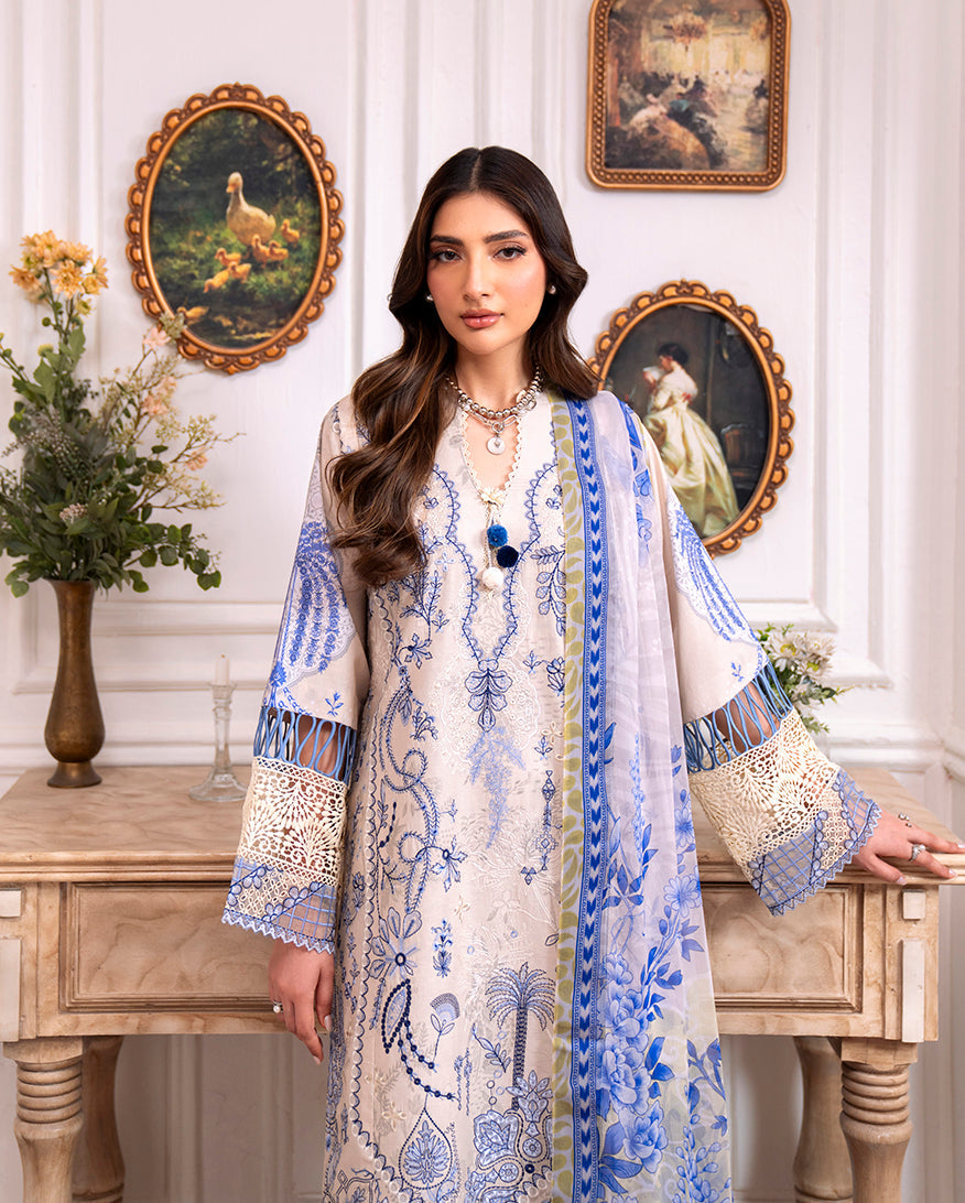 Roheenaz | Aezel Embroidered Cambric | Eleen - by Libasekhas UK - Registered Vendor of : Roheenaz - 100% Original Designer Dress