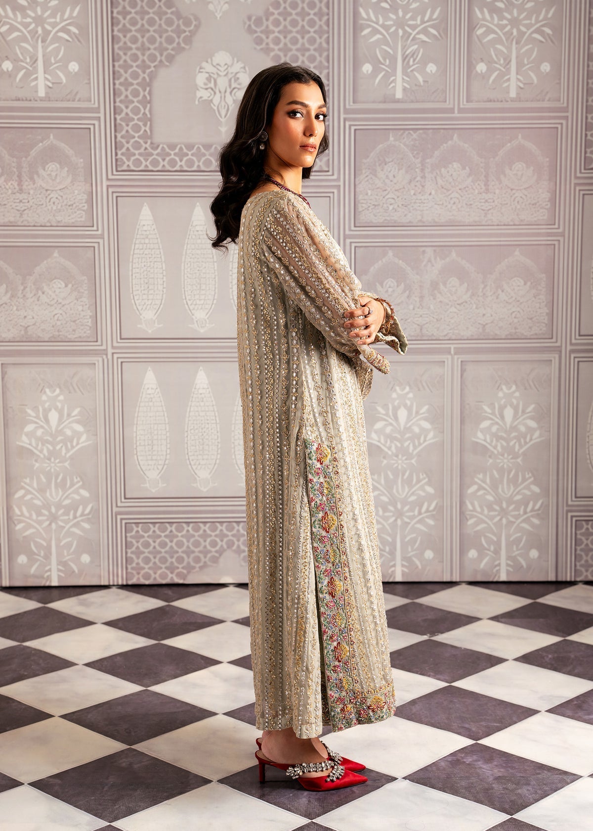 Mahgul | Echoes of Elara | Mint Gold - by - Libasekhas UK - Registered Vendor of : Mahgul - 100% Original Designer Dresss