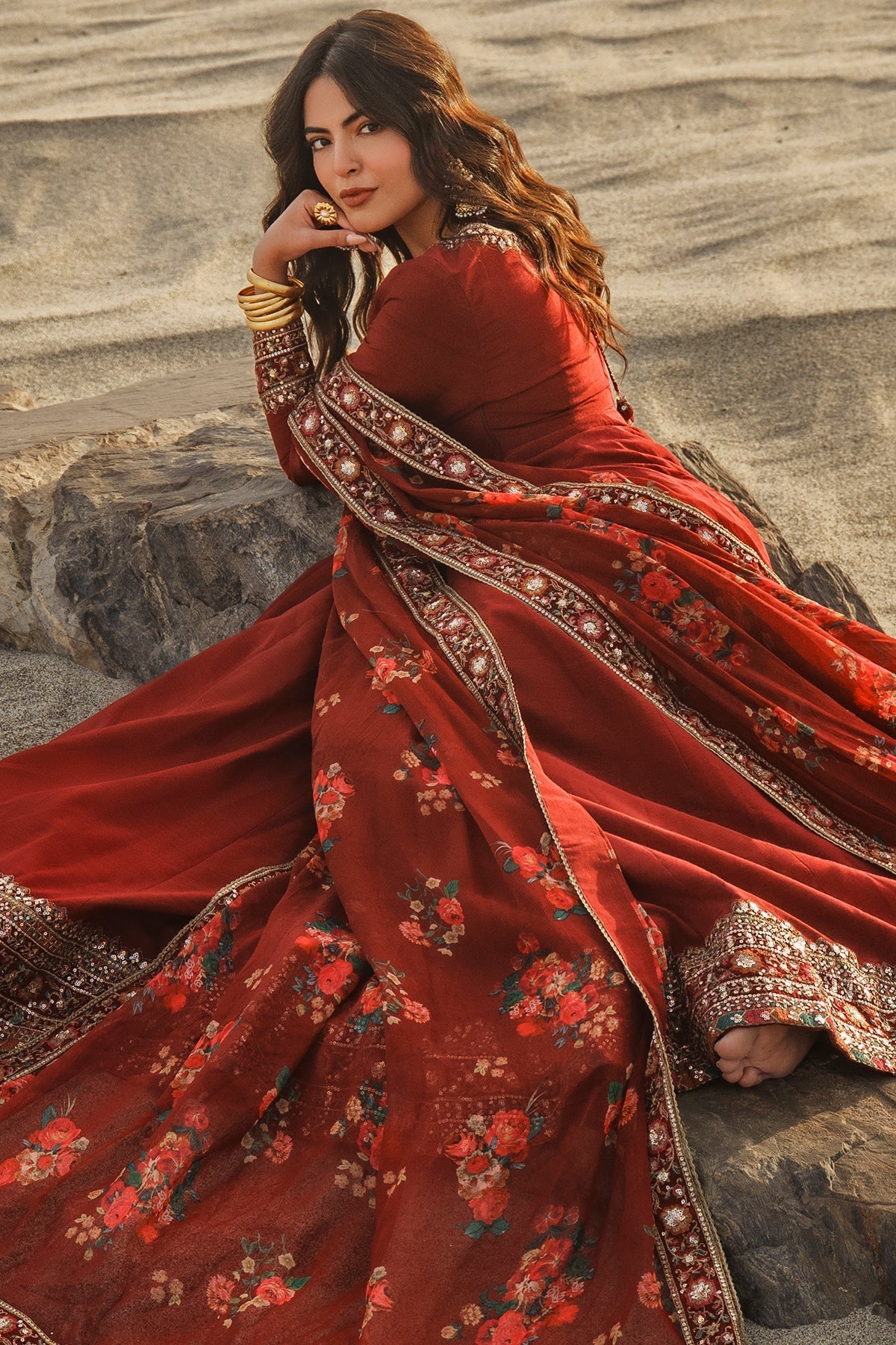 Charizma | Festive Pret | 3 Pcs Stitched Raw Silk Pishwas CMA-6-430-Mehroon - by Libasekhas UK - Registered Vendor of : Charizma - 100% Original Designer Dress