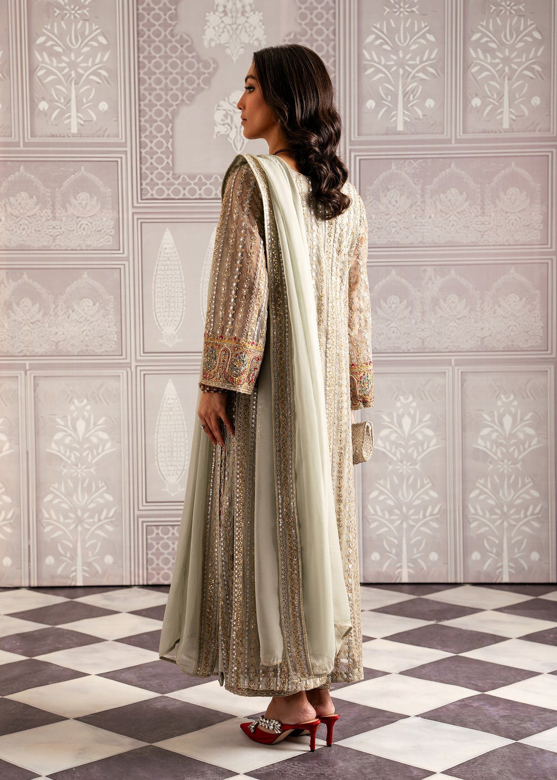 Mahgul | Echoes of Elara | Mint Gold - by - Libasekhas UK - Registered Vendor of : Mahgul - 100% Original Designer Dresss