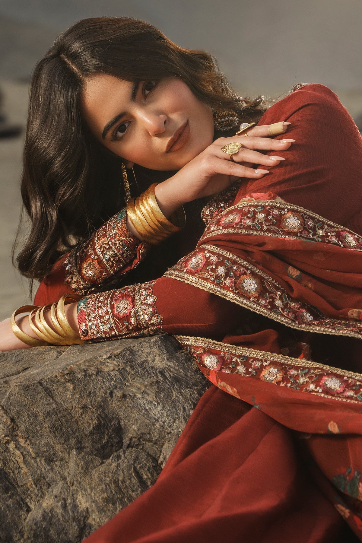 Charizma | Festive Pret | 3 Pcs Stitched Raw Silk Pishwas CMA-6-430-Mehroon - by Libasekhas UK - Registered Vendor of : Charizma - 100% Original Designer Dress