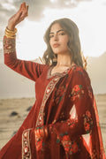 Charizma | Festive Pret | 3 Pcs Stitched Raw Silk Pishwas CMA-6-430-Mehroon - by Libasekhas UK - Registered Vendor of : Charizma - 100% Original Designer Dress