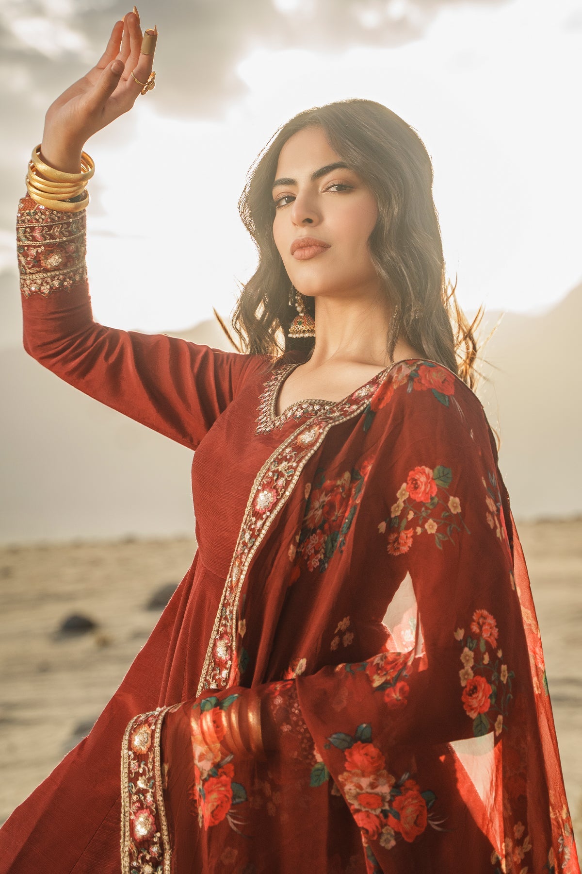 Charizma | Festive Pret | 3 Pcs Stitched Raw Silk Pishwas CMA-6-430-Mehroon - by Libasekhas UK - Registered Vendor of : Charizma - 100% Original Designer Dress