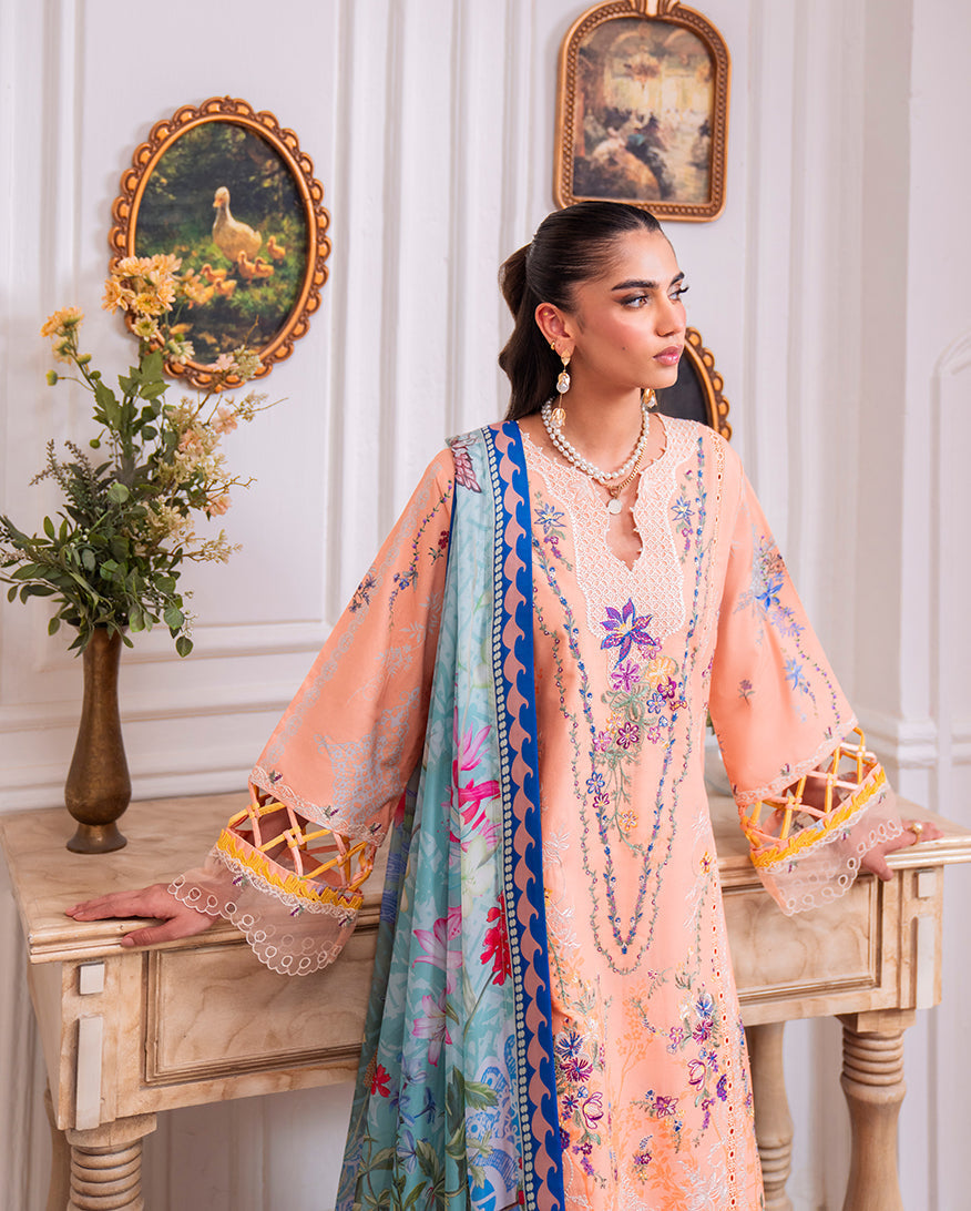 Roheenaz | Aezel Embroidered Cambric | Amal - by Libasekhas UK - Registered Vendor of : Roheenaz - 100% Original Designer Dress
