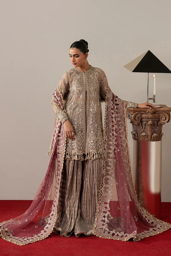 Afrozeh | AURE | Rusted Silver Gown & Lehnga  - Gilded Grace
