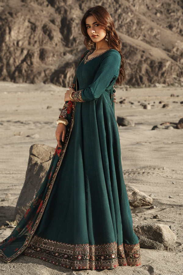 Charizma | Festive Pret | 3 Pcs Stitched Raw Silk Pishwas CMA-6-430-T-Green - by Libasekhas UK - Registered Vendor of : Charizma - 100% Original Designer Dress