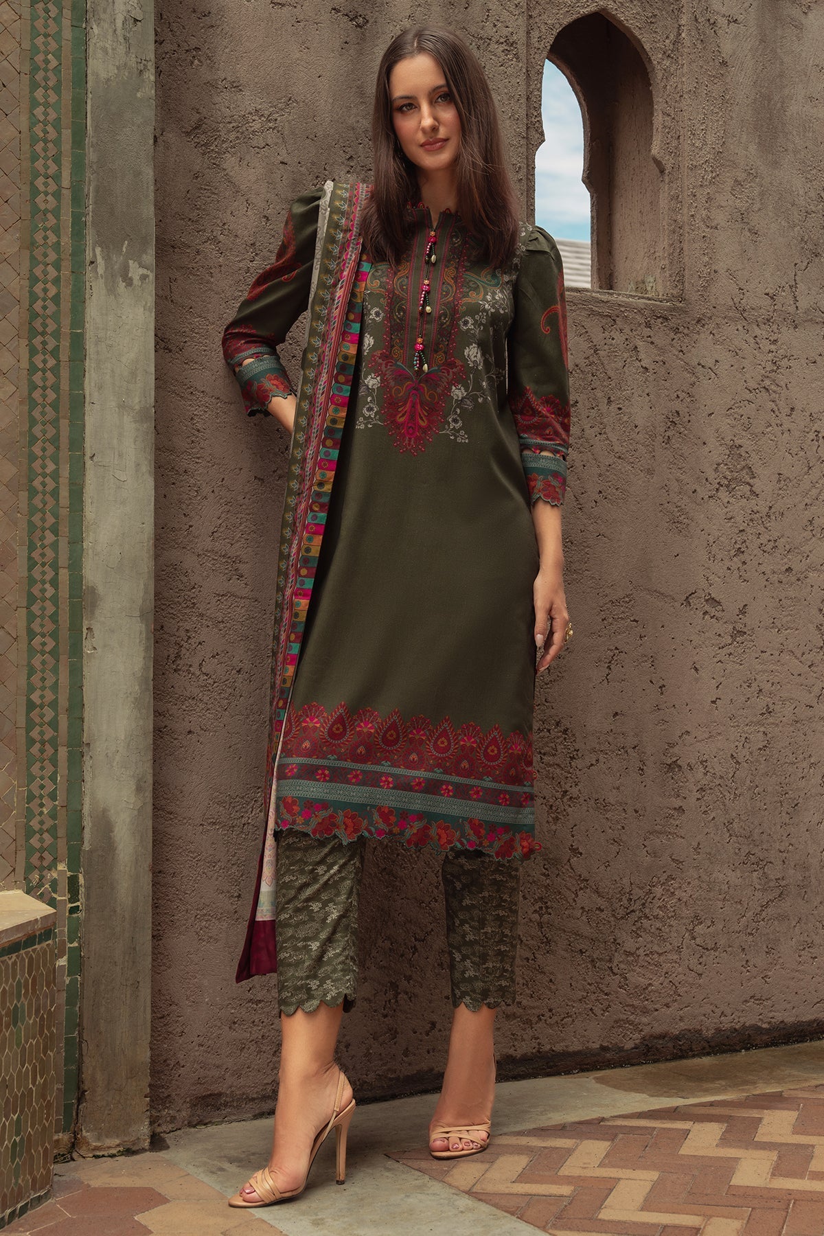 Charizma | C Prints Winter 25 |  3-PC Unstitched Printed Linen Collection CPW5-05 - by Libasekhas UK - Registered Vendor of : Charizma - 100% Original Designer Dress