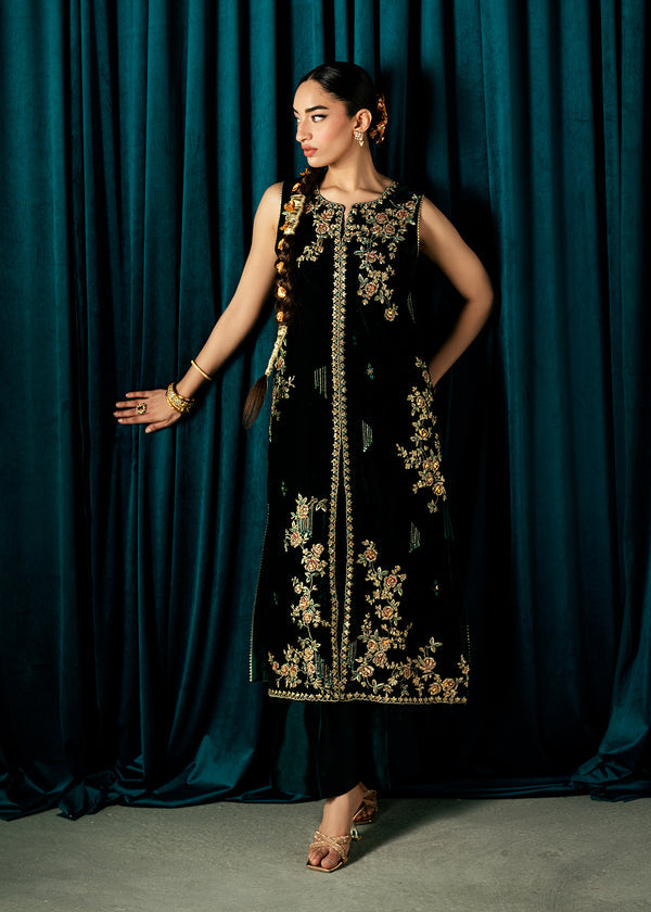 Umsha | Velvet Code | Enchanted Emerald - by Libasekhas UK - Registered Vendor of : Umsha - 100% Original Designer Dress