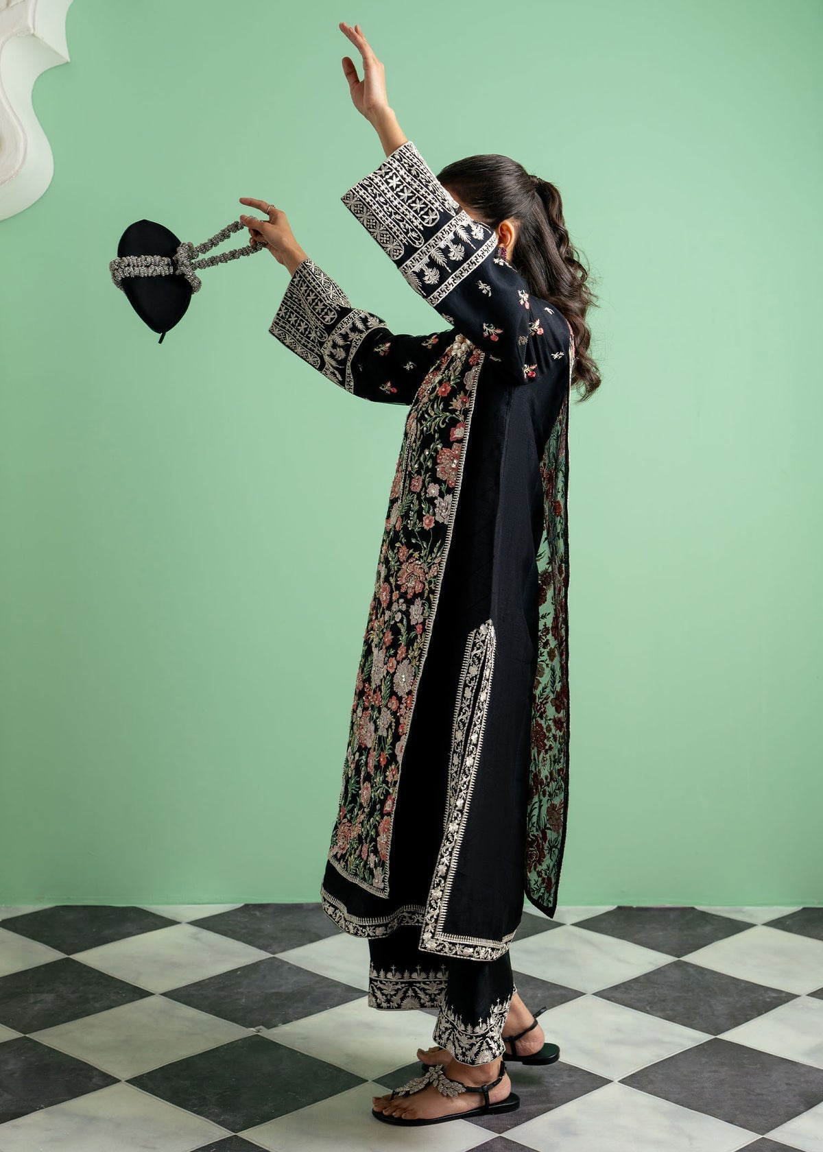 Mahgul | Echoes of Elara | Midnight Meadow - by - Libasekhas UK - Registered Vendor of : Mahgul - 100% Original Designer Dresss