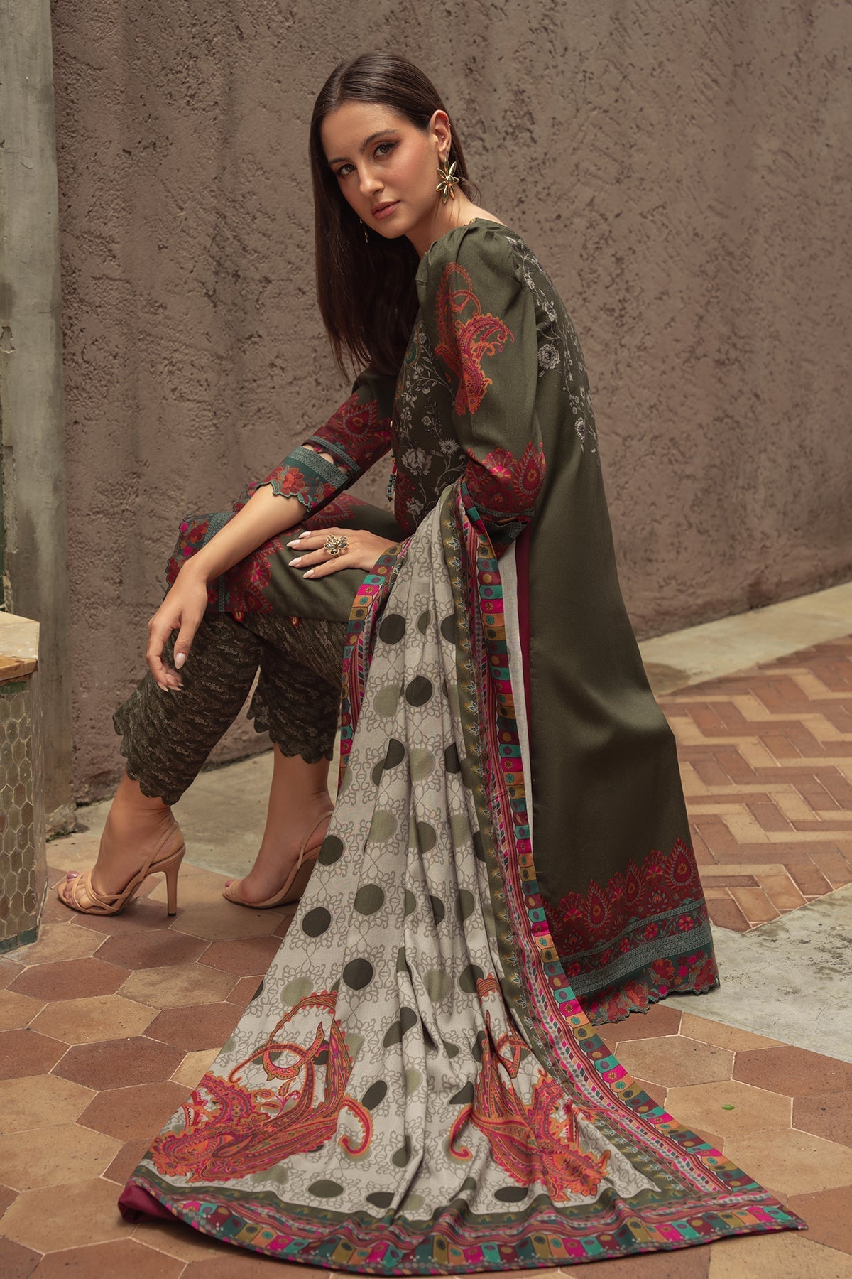 Charizma | C Prints Winter 25 |  3-PC Unstitched Printed Linen Collection CPW5-05 - by Libasekhas UK - Registered Vendor of : Charizma - 100% Original Designer Dress