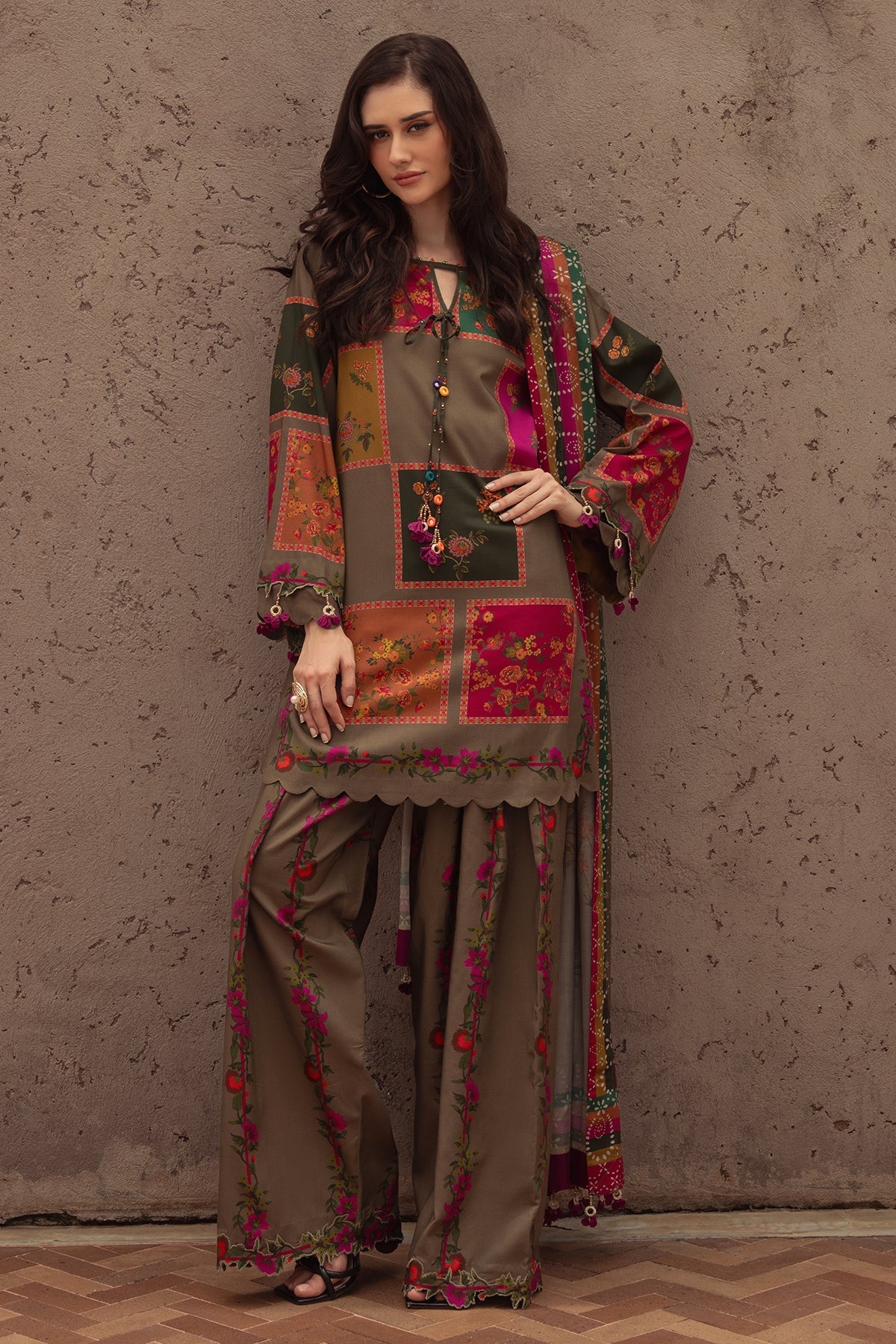 Charizma | C Prints Winter 25 |  3-PC Unstitched Printed Linen Collection CPW5-03 - by Libasekhas UK - Registered Vendor of : Charizma - 100% Original Designer Dress