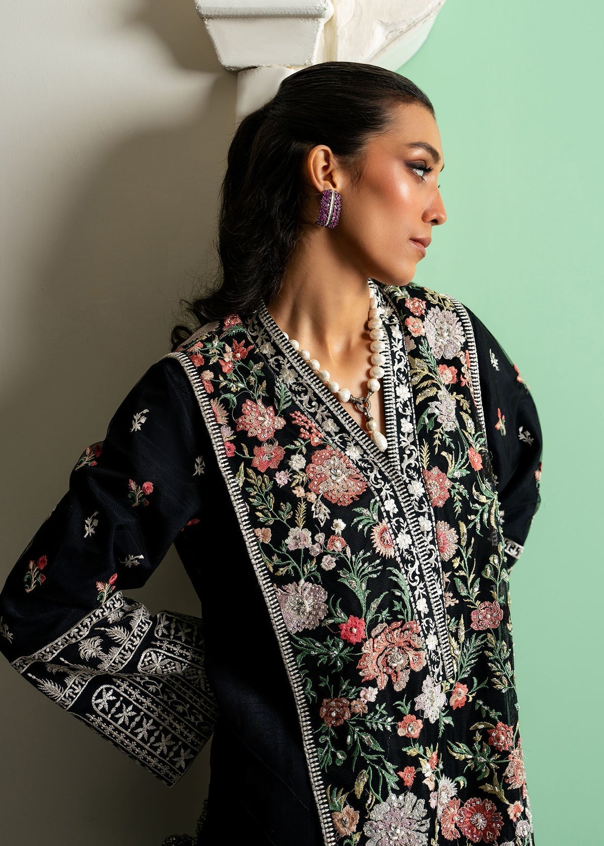 Mahgul | Echoes of Elara | Midnight Meadow - by - Libasekhas UK - Registered Vendor of : Mahgul - 100% Original Designer Dresss