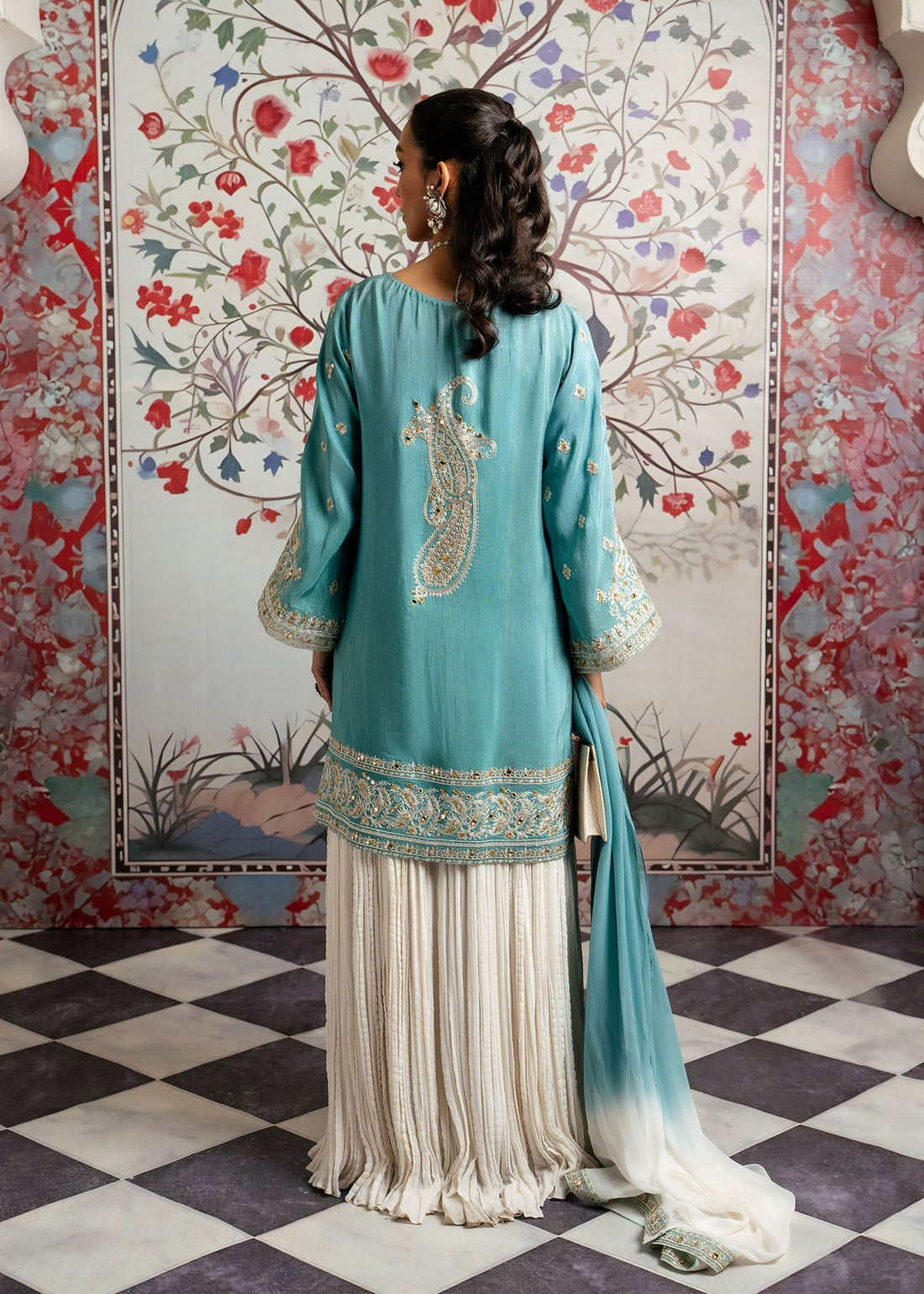 Mahgul | Echoes of Elara | Turqoise Dream - by - Libasekhas UK - Registered Vendor of : Mahgul - 100% Original Designer Dresss