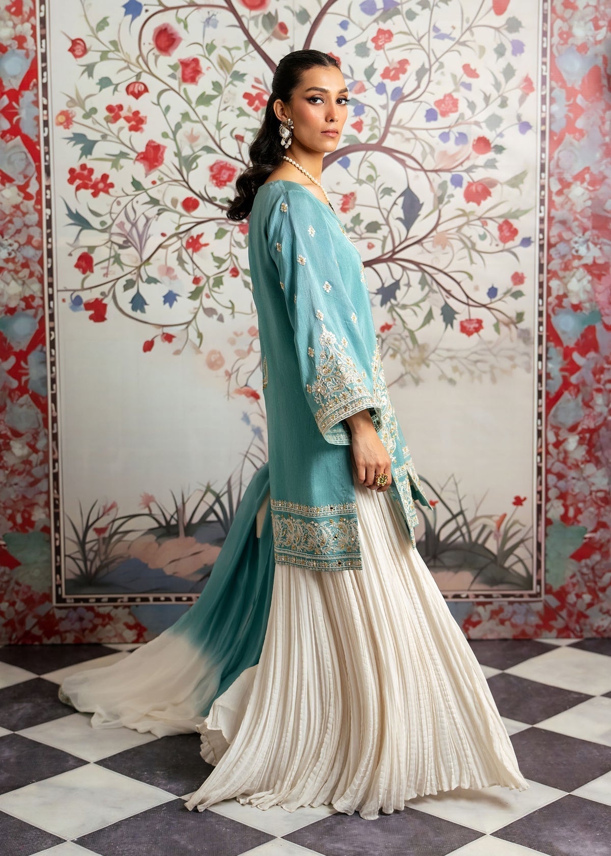 Mahgul | Echoes of Elara | Turqoise Dream - by - Libasekhas UK - Registered Vendor of : Mahgul - 100% Original Designer Dresss