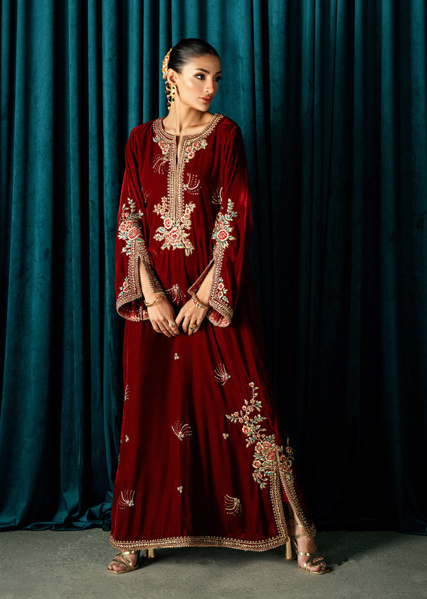 Umsha | Velvet Code | Red Solace - by Libasekhas UK - Registered Vendor of : Umsha - 100% Original Designer Dress