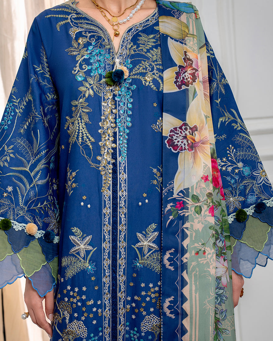 Roheenaz | Aezel Embroidered Cambric | Insha - by Libasekhas UK - Registered Vendor of : Roheenaz - 100% Original Designer Dress