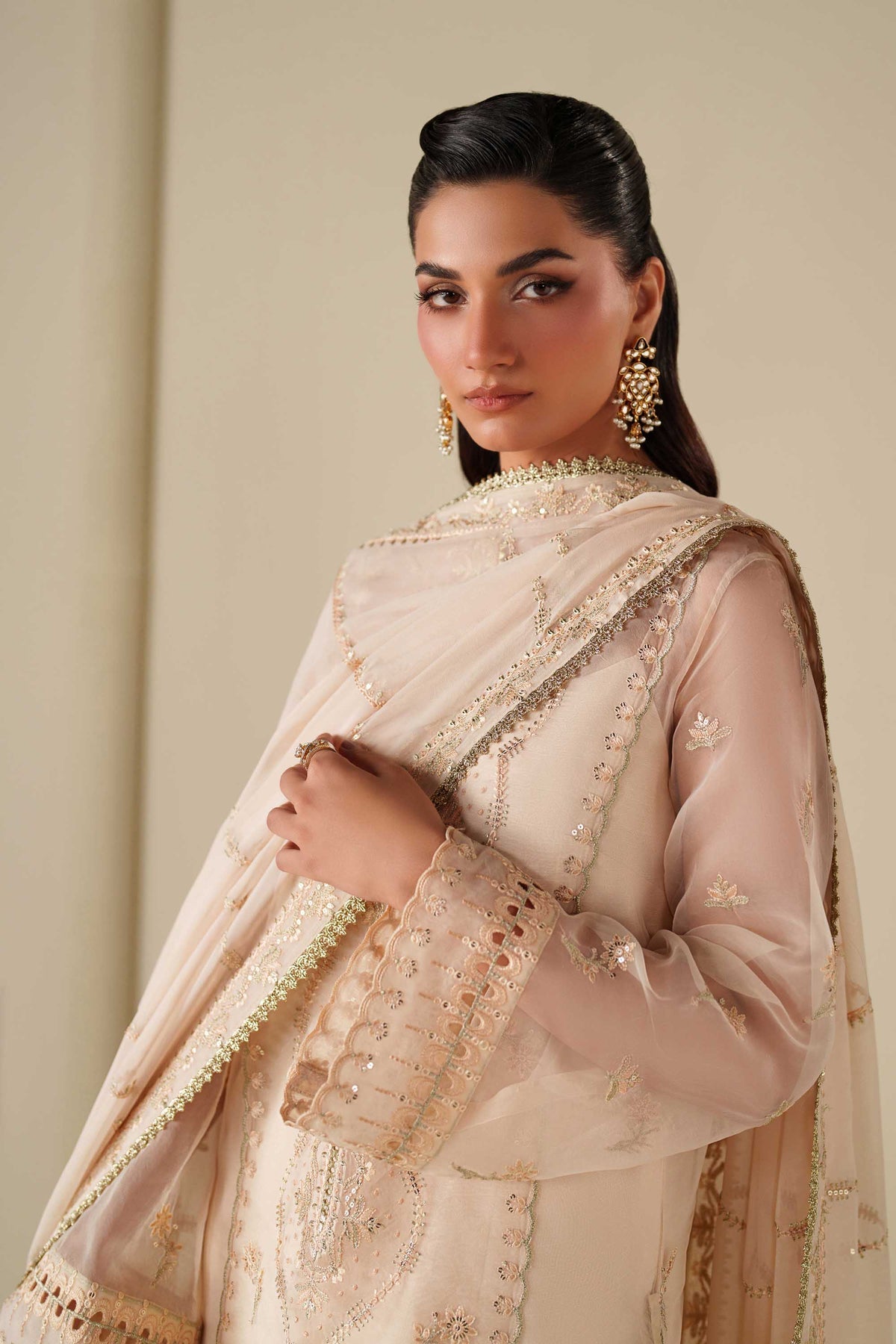 Akbar Aslam | Formal Pret | Taupe - by Libasekhas UK - Registered Vendor of : Akbar Aslam - 100% Original Designer Dress