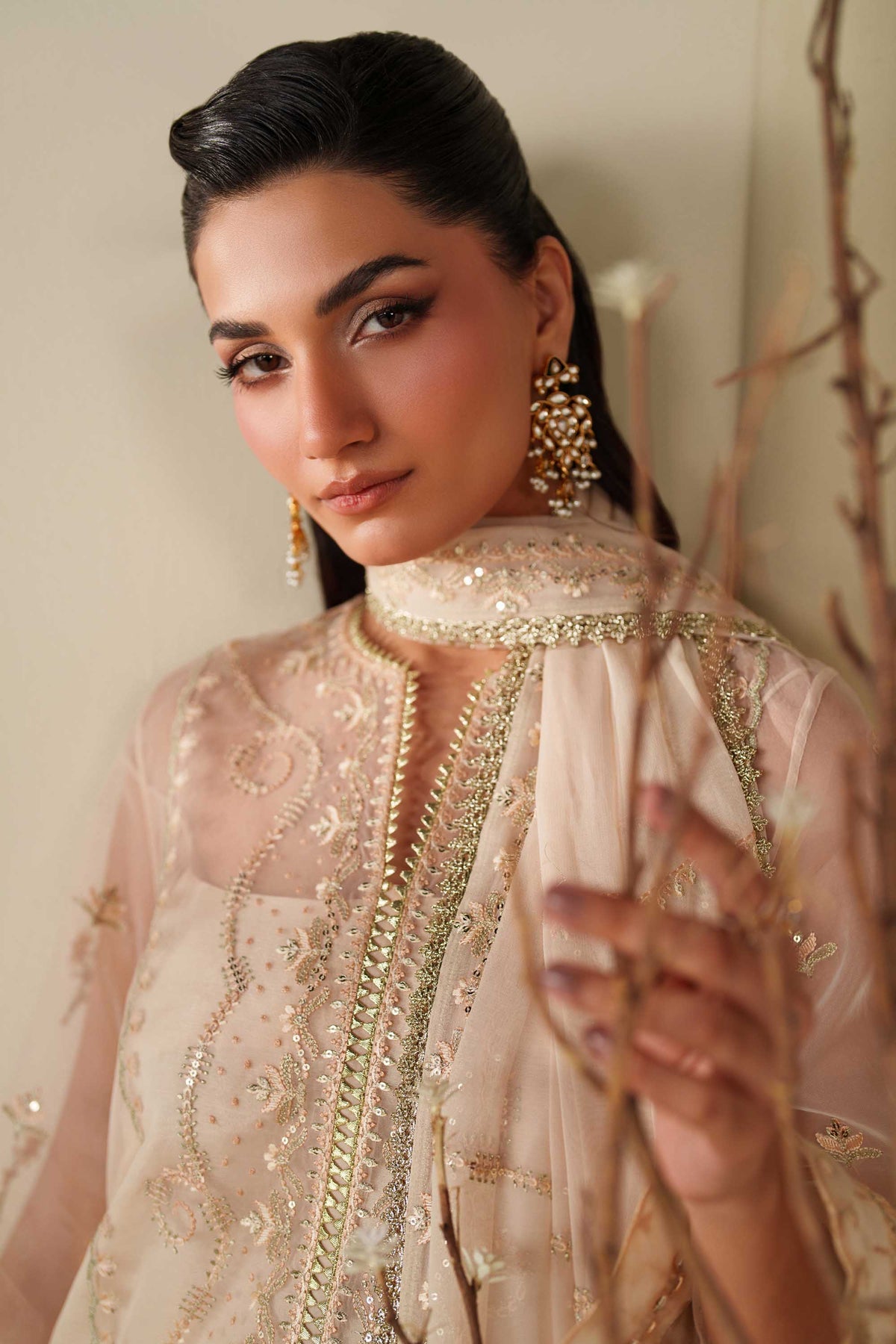 Akbar Aslam | Formal Pret | Taupe - by Libasekhas UK - Registered Vendor of : Akbar Aslam - 100% Original Designer Dress